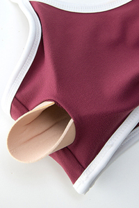Women's Athletic Color-Block U-neck Adjustable Straps Bra
