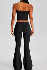 Women's Sets:Halter Tank Top And Pleated Flare Pants
