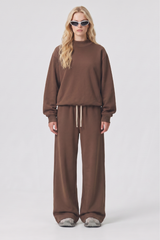 Unisex Fall Fleece Mock Neck Sweatshirt and Sweatpants Sets