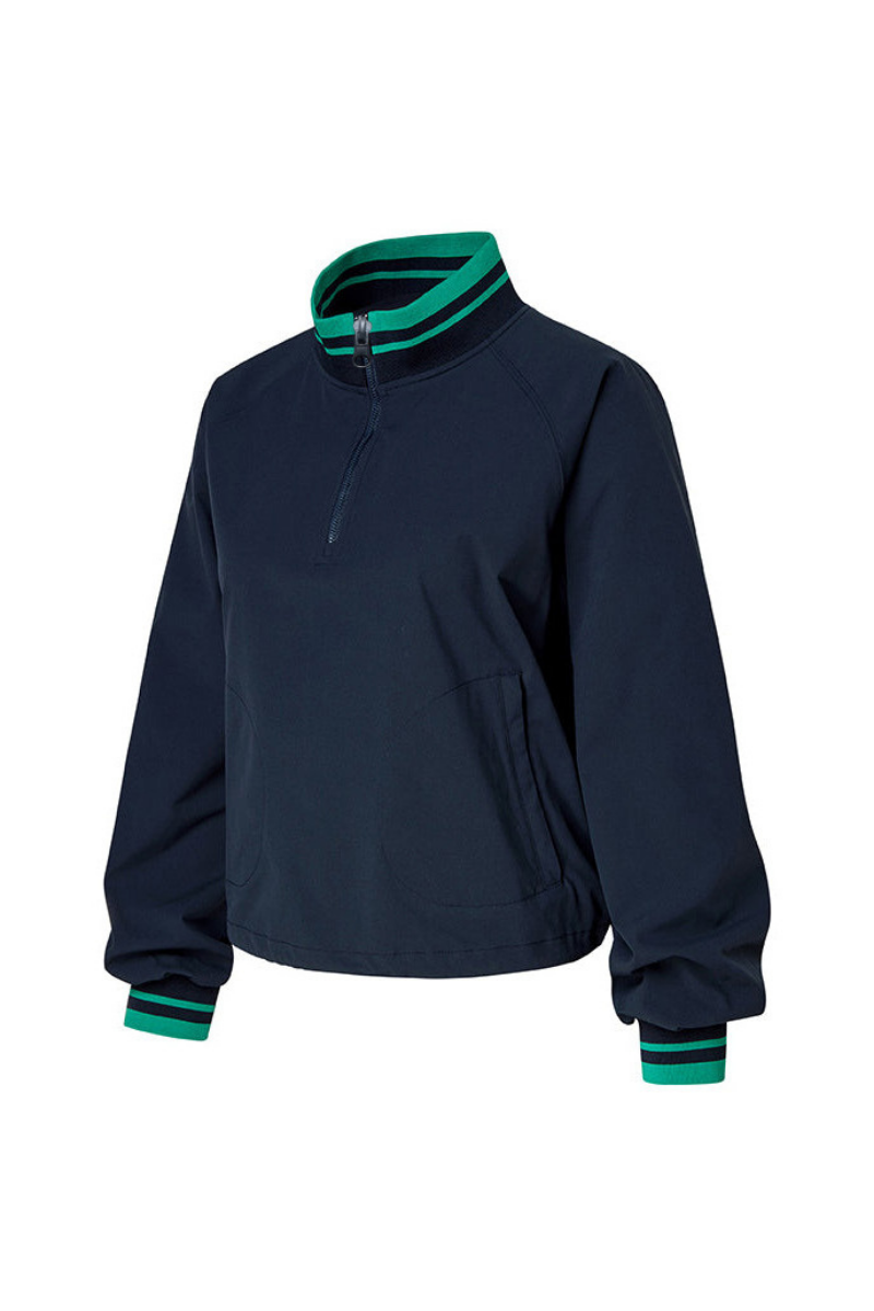Women's Fall Color Block Tennis Sport Quarter Zip Sweatshirt