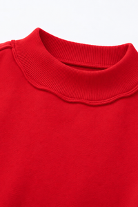 Women's Fall Drop Shoulder Loose Fleece Mock Neck Sweatshirt