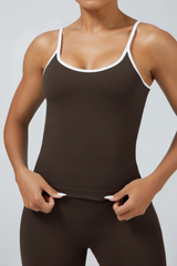 Women's Color Trim Seamless Longline Sports Cami Tank Top