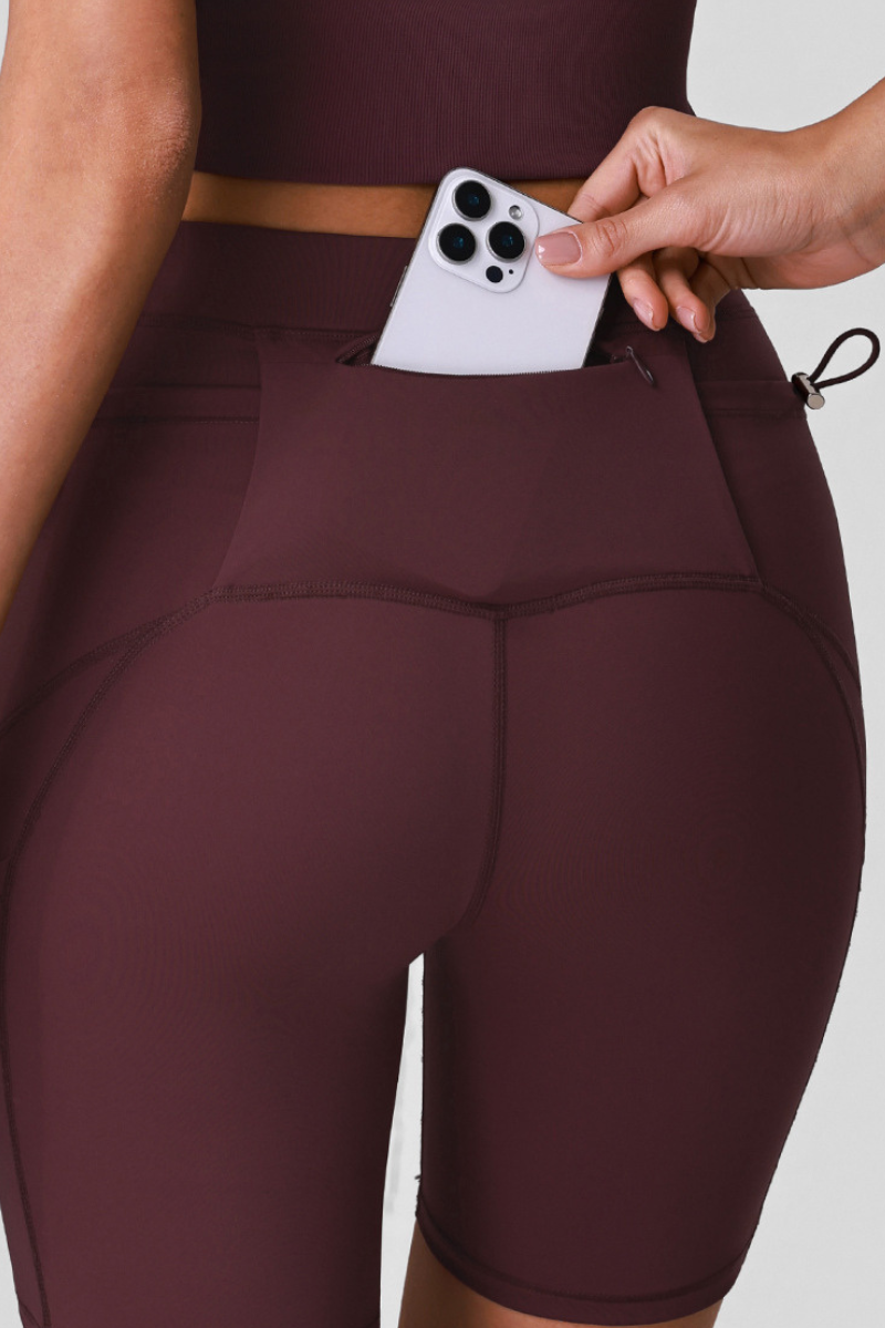 Women's Multi-Pocket High-Stretch Sports Biker Shorts