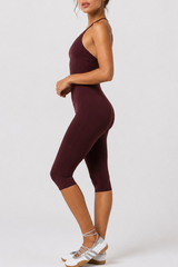 Women's Adjustable Halter Tank Top And Capri Yoga Set