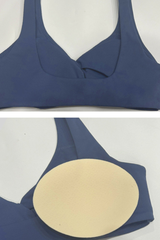 Women's Athletic Twist-Front V-neck Push-Up Bra