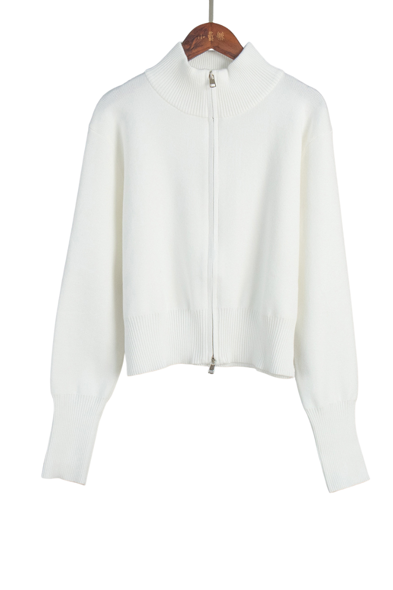 Double-opening zipper fitted sweater set