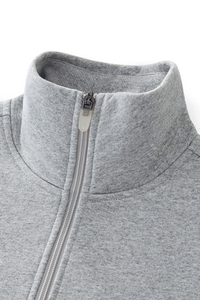 Women's Fall Half Zip Stand Collar Sweatshirts And Drawstring Shorts