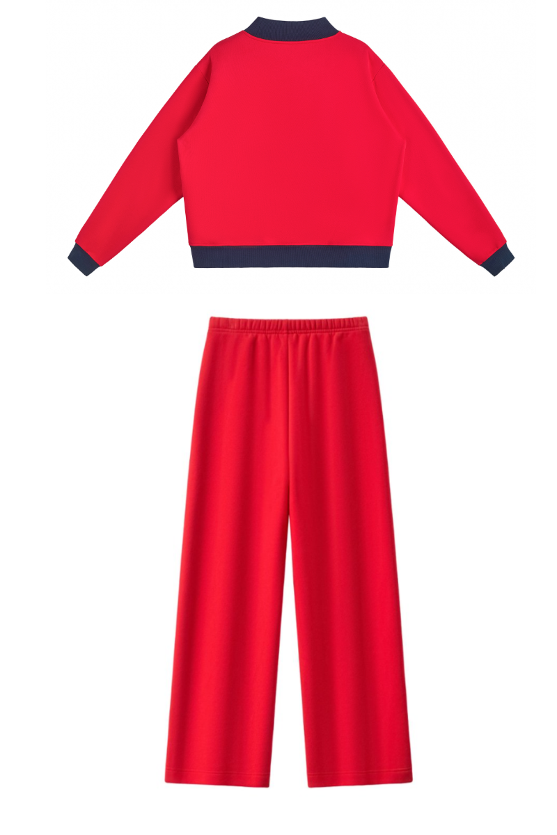 Women's Fall Fleece Mock Neck Sweatsh & Sweatpants Set