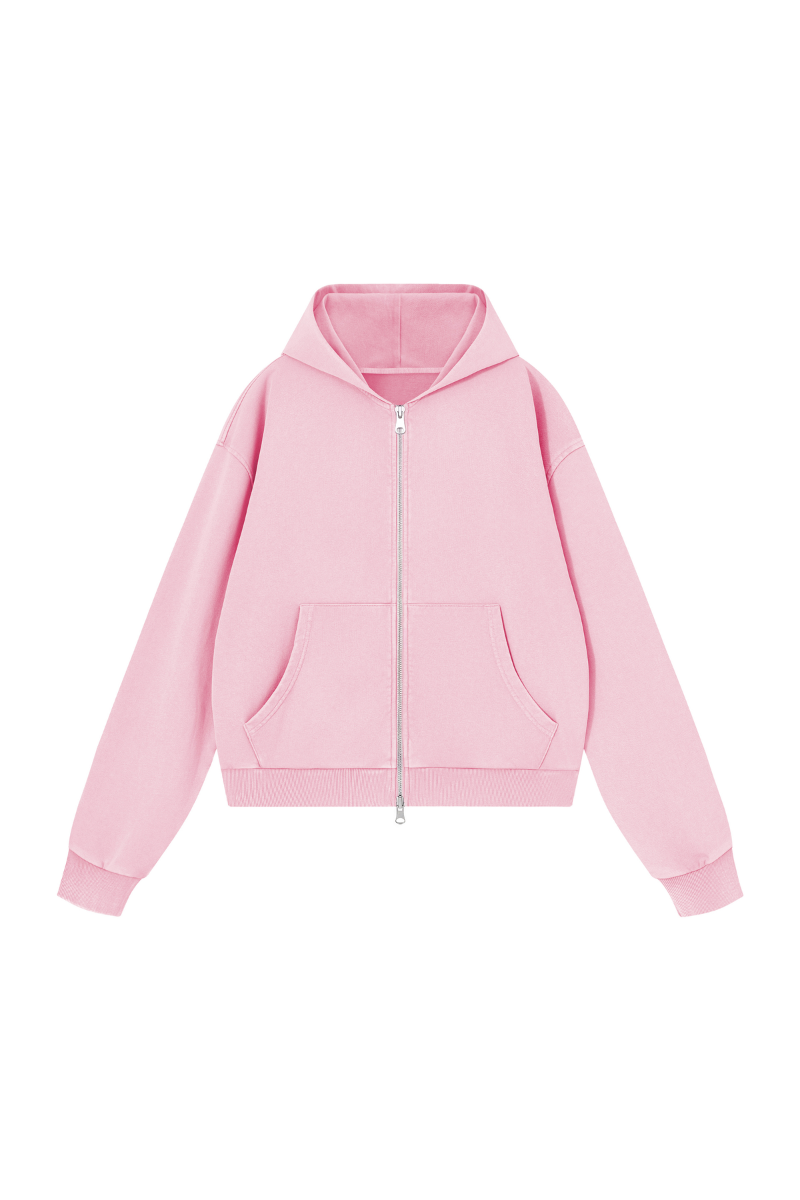Unisex Fall Washed Vintage Boxy  Comfort Color Hooded Jacket