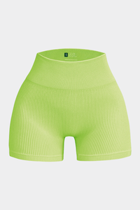 Women's Seamless Ribbed High-Waisted Biker Yoga Shorts