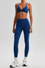 Women's Yoga Sets:Triangle Cup Bra & No Front Seam Leggings