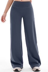Women's High Waist V-Seam Butt Lifting Draped Wide Leg Pants