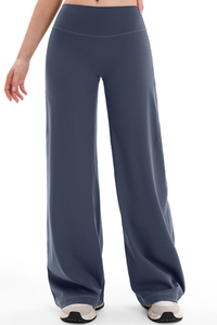 Women's High Waist V-Seam Butt Lifting Draped Wide Leg Pants