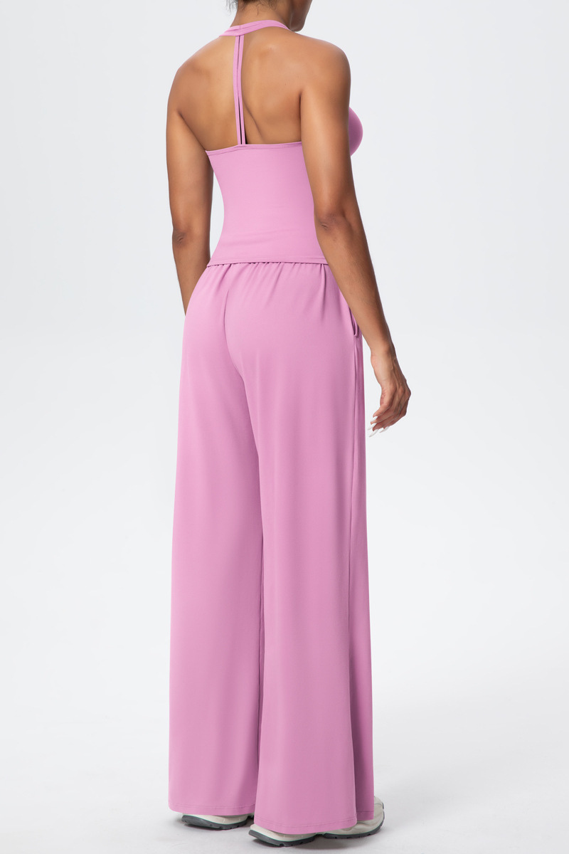 Women’s Set: Halterneck Tank Top & Wide-Leg Pants