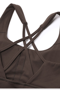 Women's Brushed Cross Back Bra & Flared Pants Yoga Set