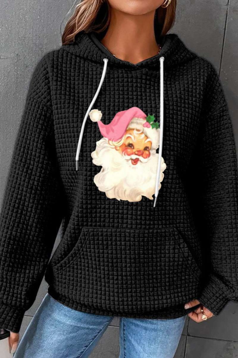 Women Christmas Waffle Knit Hoodie