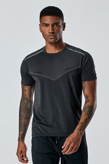Men's Summer Mesh Reflective Stripe Quick Dry Sports T-shirt
