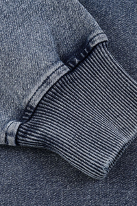 Unisex Fall 380G Heavyweight Washed Denim Relaxed Pullover