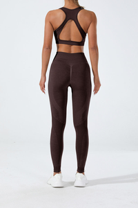 Women’s Athletic Seamless Set:U-neck Bra And Leggings