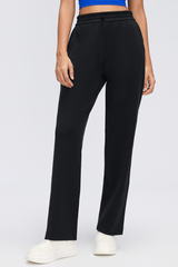 Women's Air Layer Elastic Toggle Wide Leg Athletic Pants