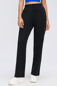 Women's Air Layer Elastic Toggle Wide Leg Athletic Pants