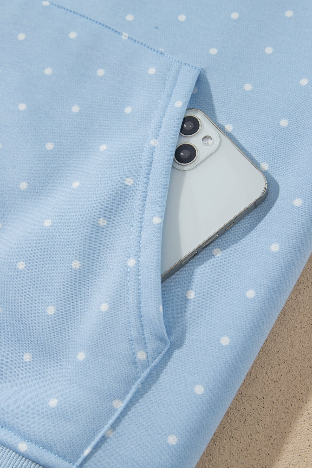 Women's Polka Dot Oversized Hoodie And Short Loungewear Sets