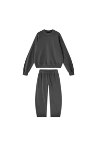 Men's Fall 100% Cotton Set:Solid Pullover And Sweatpants