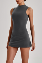 Women's Tennis Mock Neck Tank Top And Mini Skirt 2 Piece Set
