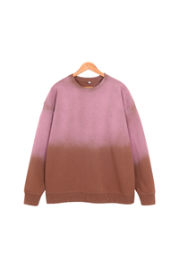 Unisex Fall Washed Vintage Gradient Crew Neck Sweatshirt