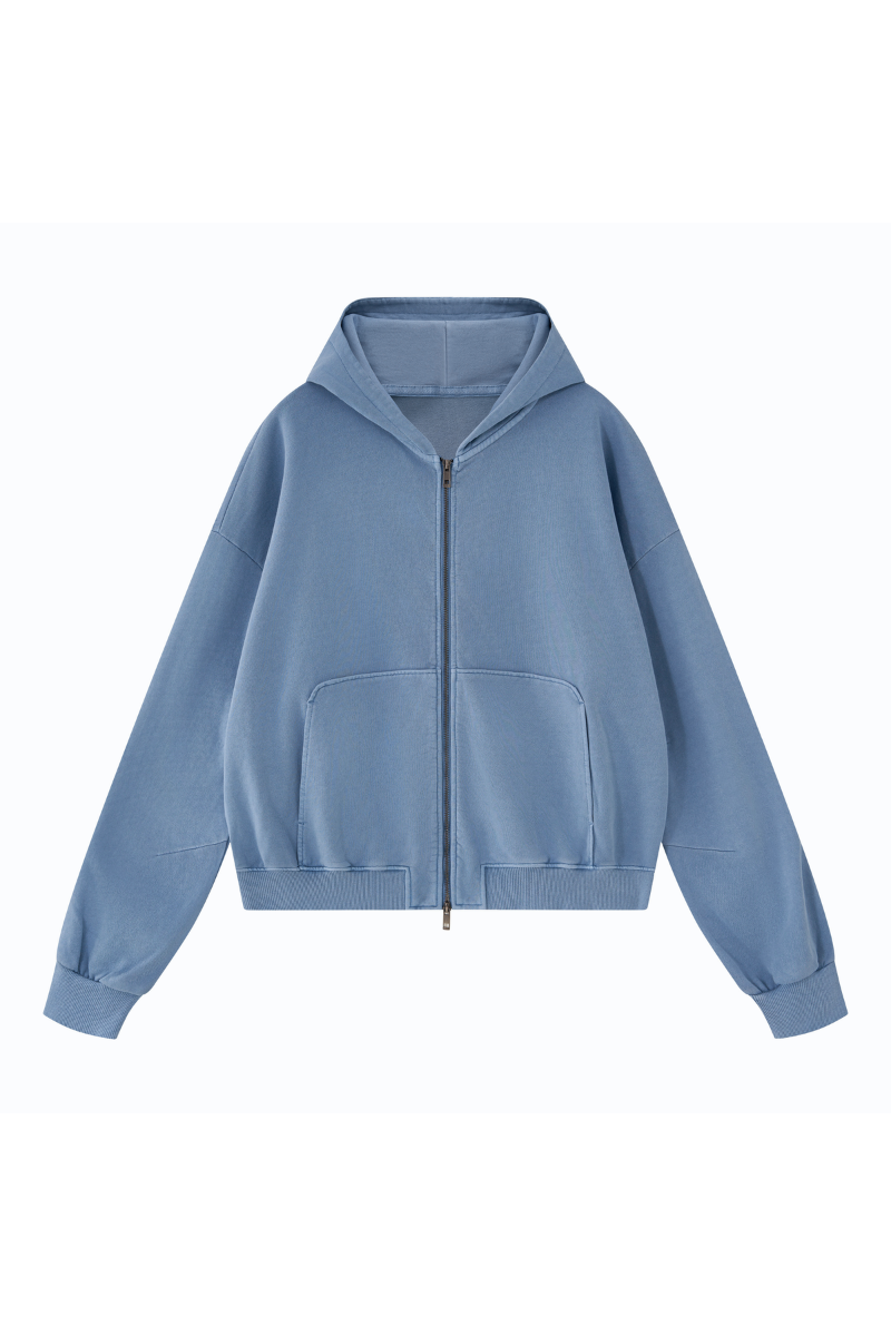 Women's Fall 100% Cotton 360G Boxy Two‑Way Zip Jacket