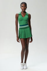Sports & Fitness V-neck quick-drying tennis skirt two-piece set