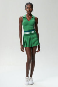 Sports & Fitness V-neck quick-drying tennis skirt two-piece set