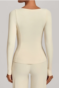 V-neck sport long-sleeved garment