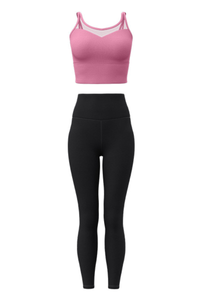 Women's Athletic Sets:Mesh Panel Bra And High Waist Leggings