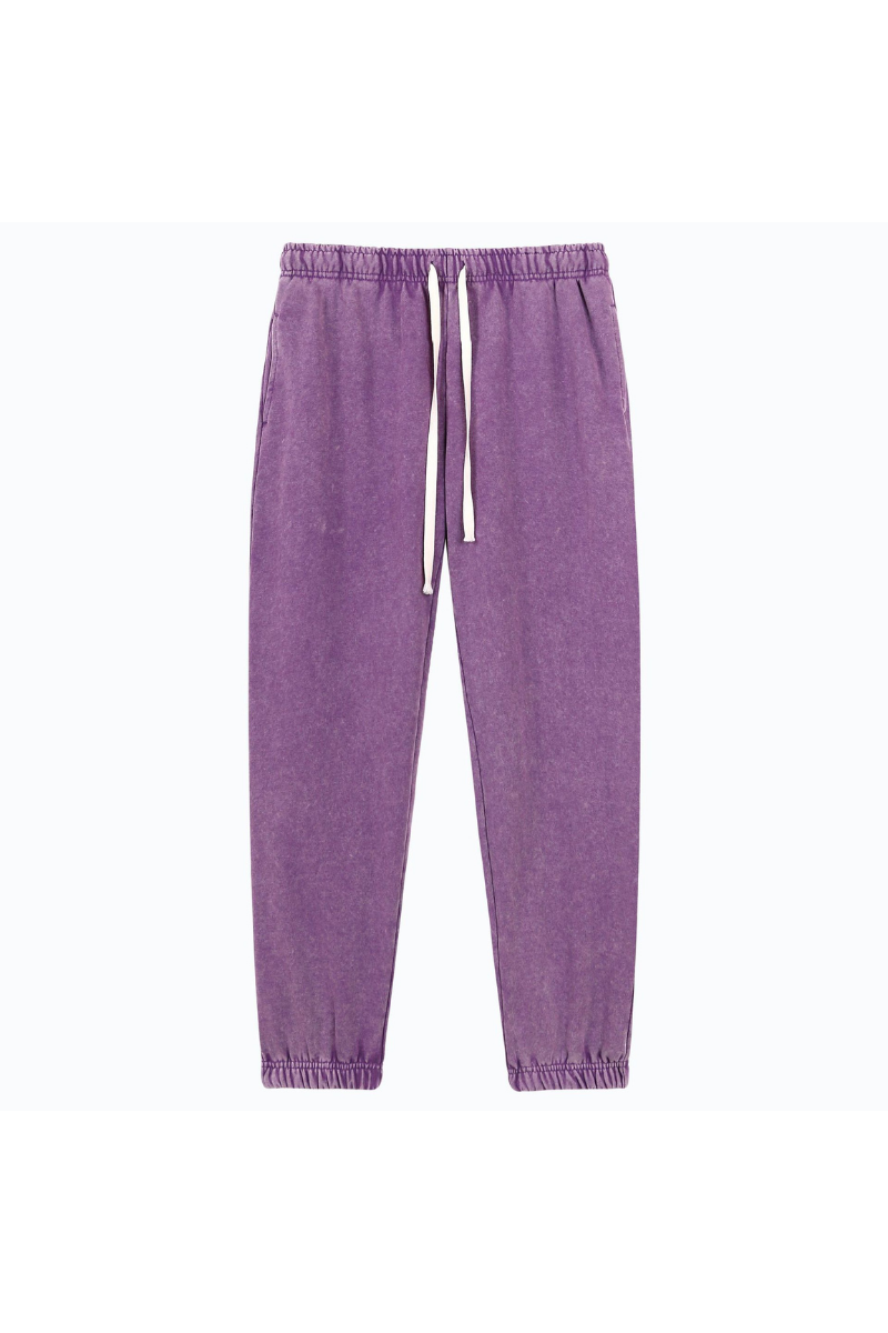 Unisex Fall Vintage Washed Elastic Waist Drawstring Joggers