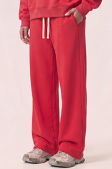 Unisex Fall Drawstring Side Pocket Wide Leg Sweatpants