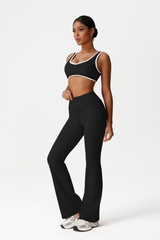Women High-Waisted Bootcut Butt-Lifting Yoga Set: Sports Bra + Flared Pants