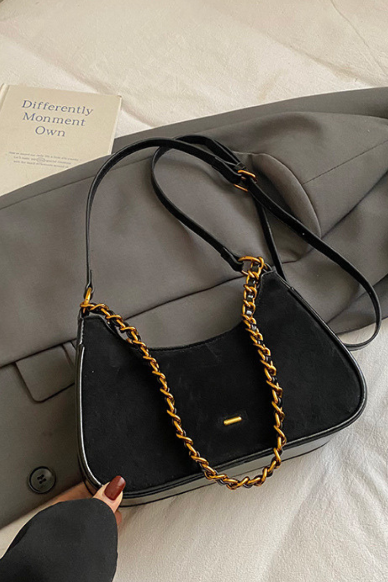 Women's Retro Thick Chain Strap Minimalist Shoulder Bag