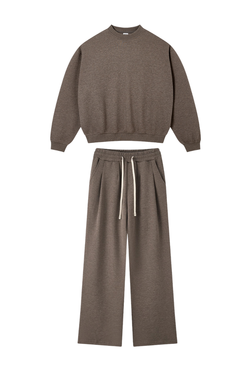 Women's Heavyweight Heathered Sweatshirt And Sweatpants Set