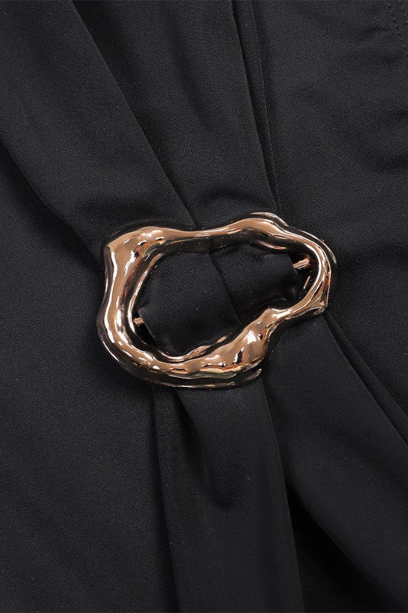 Women's Sexy Metal Button Halter Slit Cover-up Set