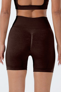 Women's Sports Pleated Buttocks Lift  Seamless Shorts