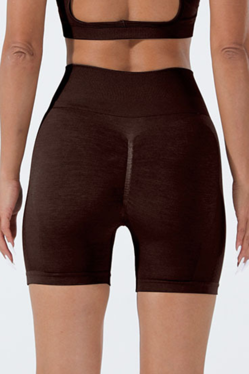Women's Sports Pleated Buttocks Lift  Seamless Shorts