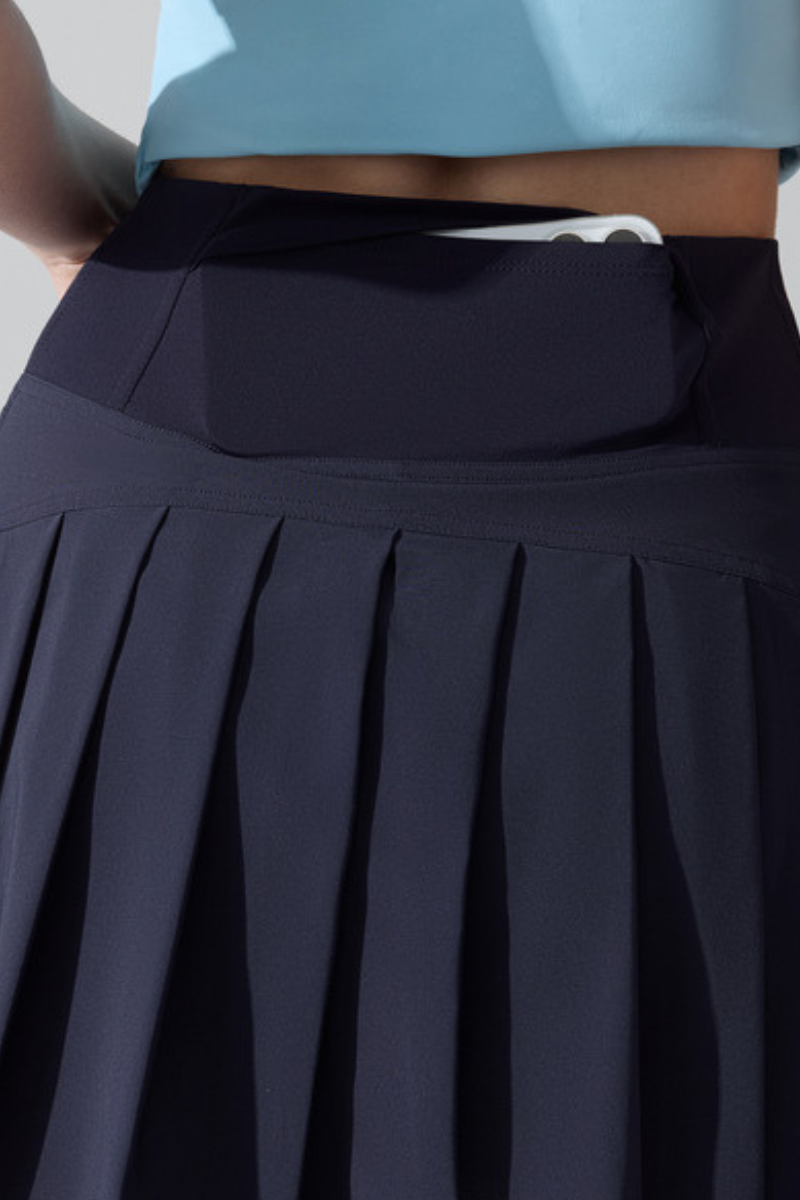 Women's Sport High-Waisted Pleated Tennis Skirt with Pockets