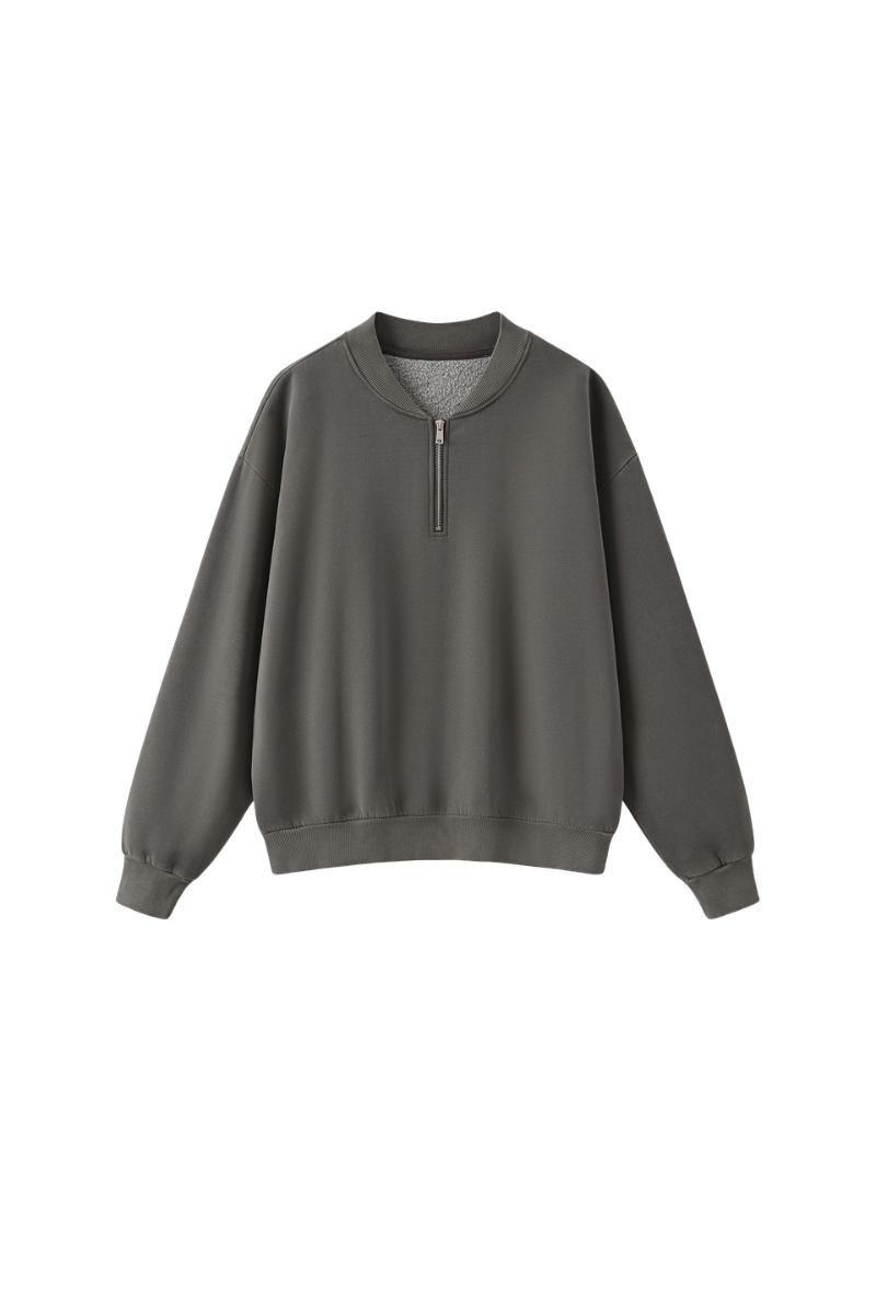 Women's Fall Vintage Washed Fleece Quarter Zip Sweatshirt
