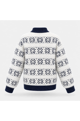 Women Christmas Snowflake Mock Neck Sweater No Cotton Lining