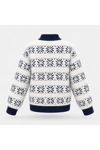 Women Christmas Snowflake Mock Neck Sweater No Cotton Lining