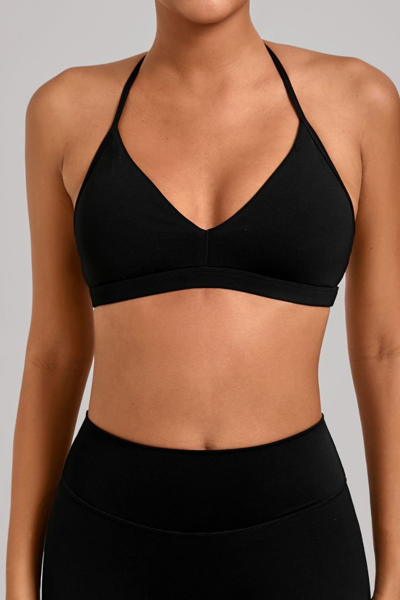 Women's Athletic Triangle Cup Adjustable Open-Back Bra