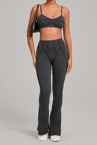 Women's Patchwork Set:Bra And Flare Pants