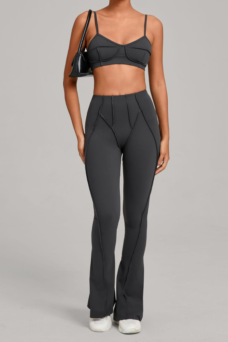 Women's Patchwork Set:Bra And Flare Pants
