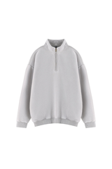 Unisex Fall Vintage Fleece Washed 1/4 Zip Mockneck Sweatshirt